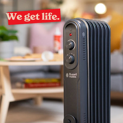 Russell Hobbs RHOFR7004A 1.5kW 7-fin Oil Filled Radiator in Matt Anthracite