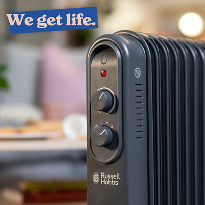 Russell Hobbs RHOFR9004A 2kW 9-fin Oil Filled Radiator in Matt Anthracite