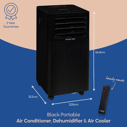 Russell Hobbs RHPAC3001B Portable Air Conditioner, Dehumidifier & Air Cooler in Black