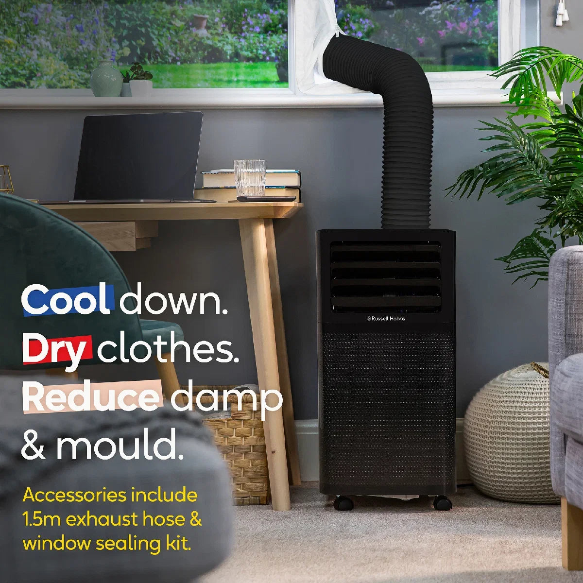 Russell Hobbs RHPAC3001B Portable Air Conditioner, Dehumidifier & Air Cooler in Black