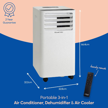 Russell Hobbs RHPAC3001 Portable Air Conditioner, Dehumidifier & Air Cooler in White