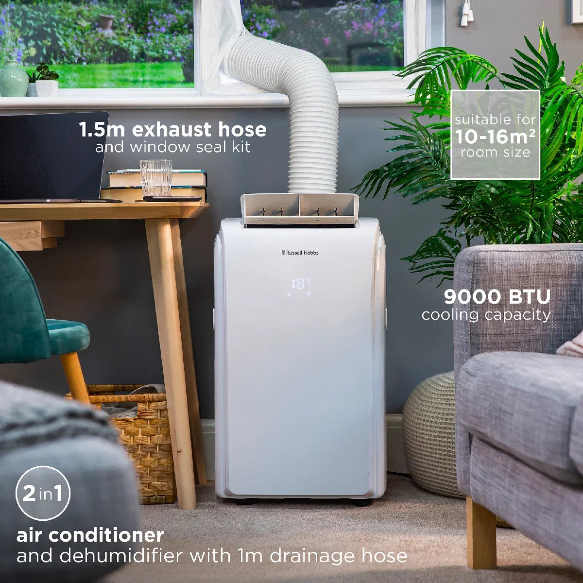 Russell Hobbs RHPAC4002 9000BTU Portable Air Conditioner and Dehumidifier