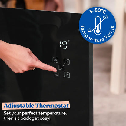 Russell Hobbs® RHPANH2006W, 2kW Smart Wi-Fi Enabled Glass Panel Heater in Black