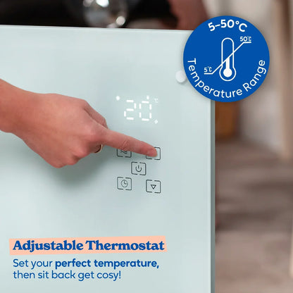 Russell Hobbs® RHPANH2006W, 2kW Smart Wi-Fi Enabled Glass Panel Heater in White