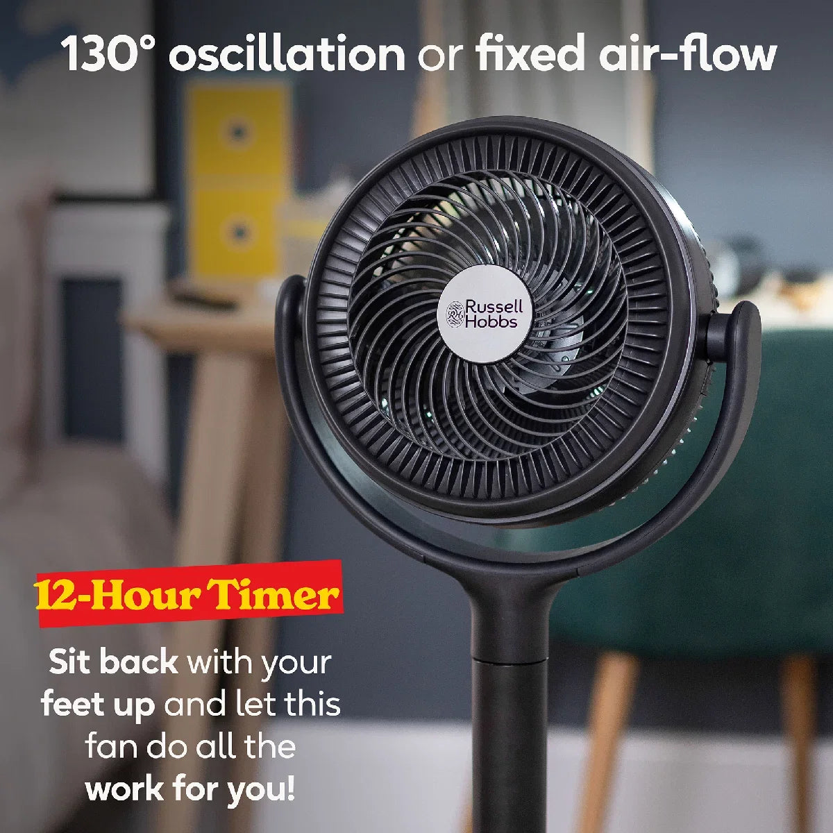 Russell Hobbs RHPCF360 Pedestal Circulator Fan in Charcoal Grey