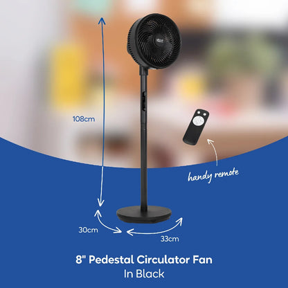 Russell Hobbs RHPCF825B 8” Pedestal Circulator Fan in Black
