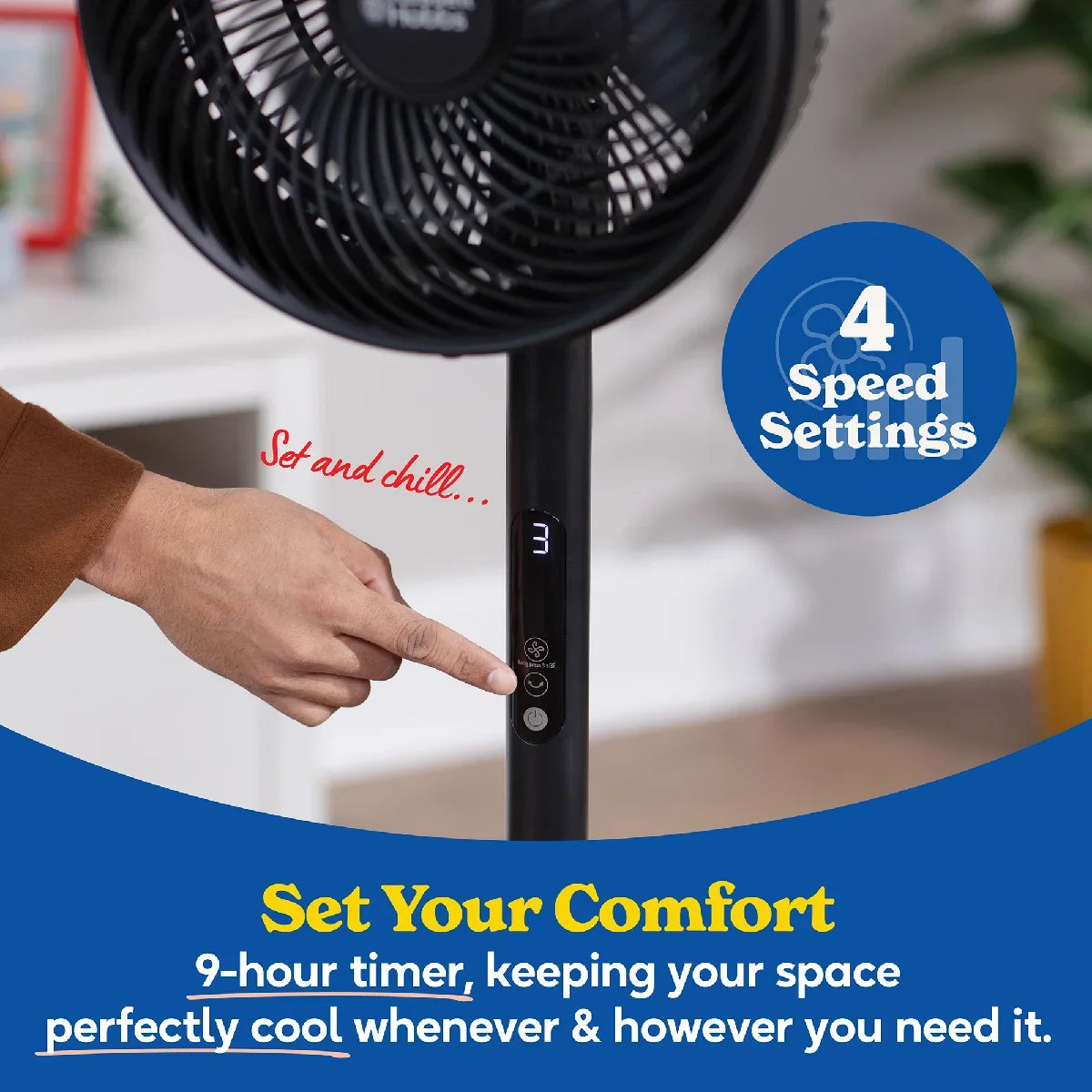 Russell Hobbs RHPCF825B 8” Pedestal Circulator Fan in Black