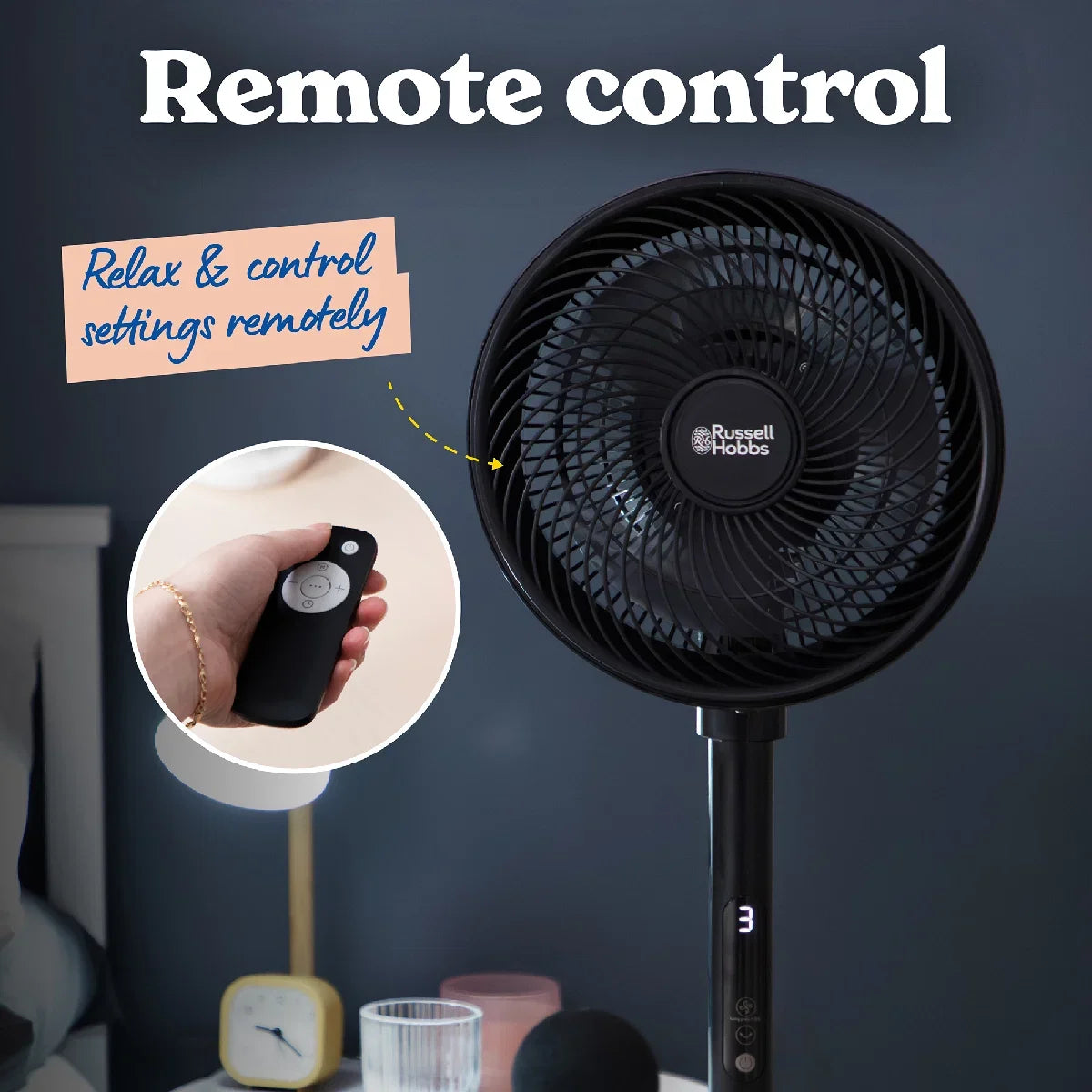 Russell Hobbs RHPCF825B 8” Pedestal Circulator Fan in Black