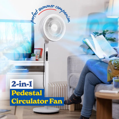 Russell Hobbs® RHPCF825 8” Pedestal Circulator Fan in White