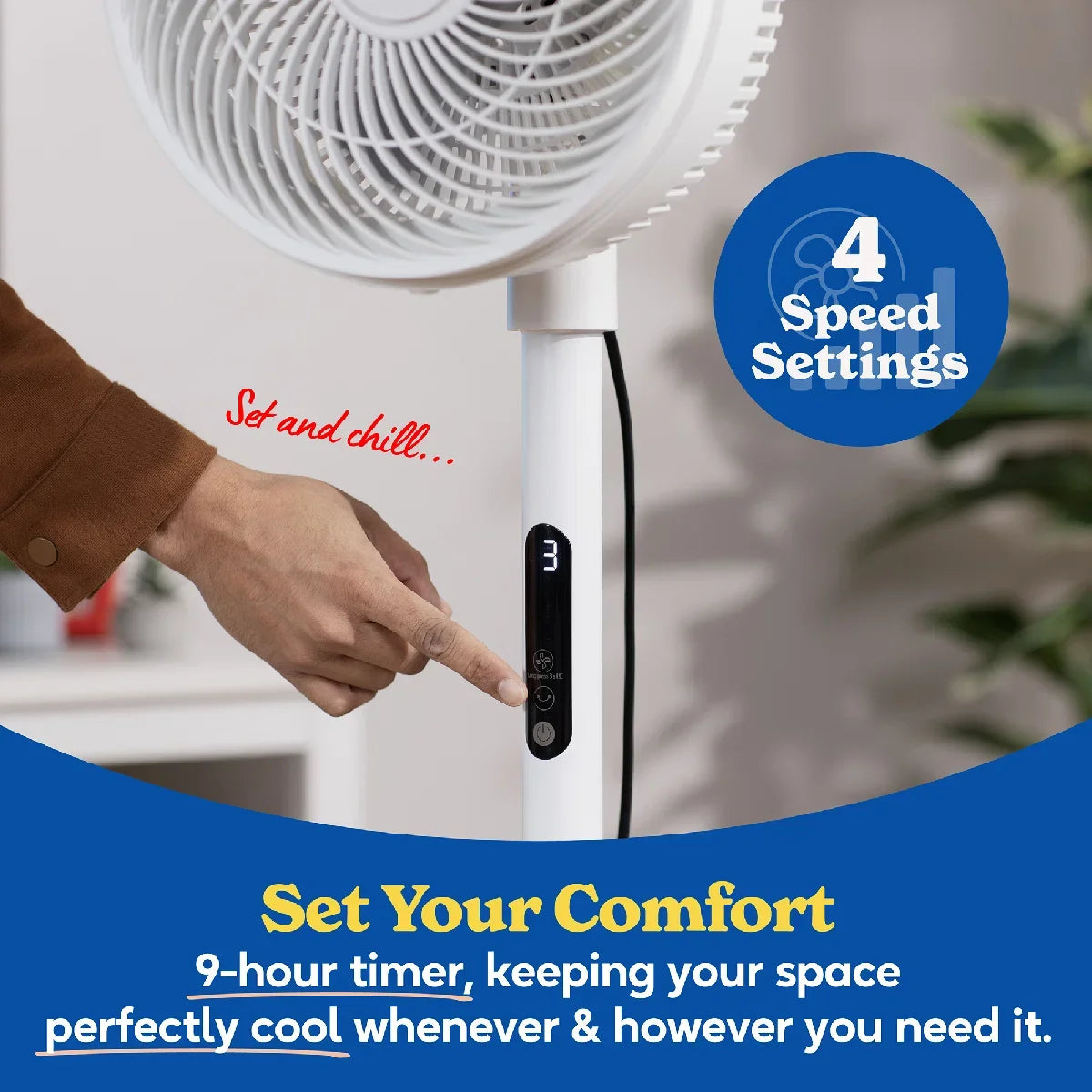 Russell Hobbs® RHPCF825 8” Pedestal Circulator Fan in White