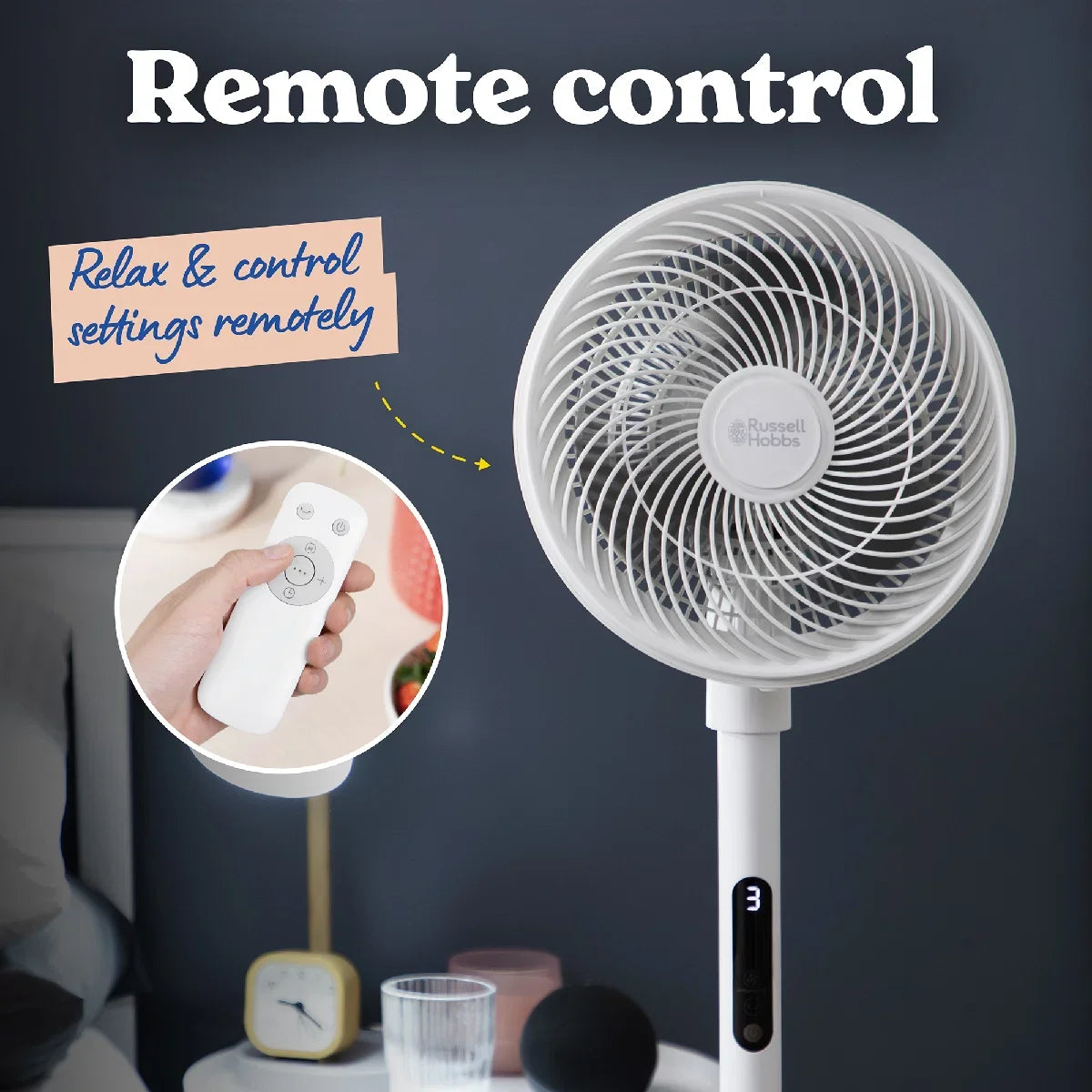 Russell Hobbs® RHPCF825 8” Pedestal Circulator Fan in White