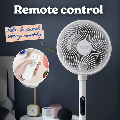 Russell Hobbs® RHPCF825 8” Pedestal Circulator Fan in White