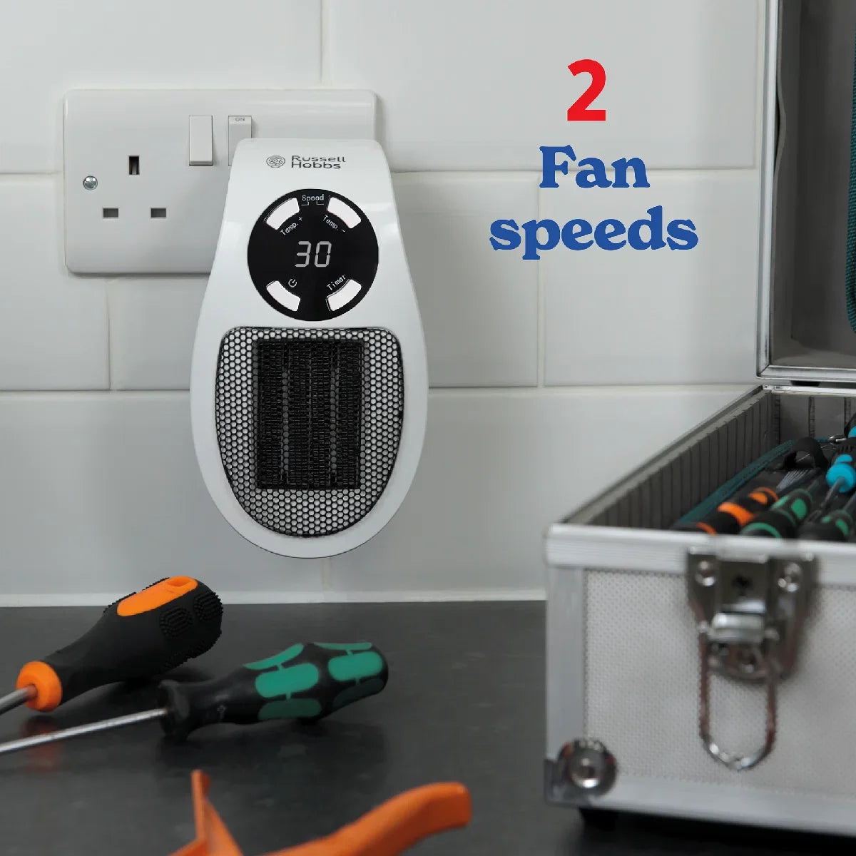 Russell Hobbs RHPH2001 500W Ceramic Plug-in Heater, White