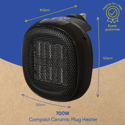 Russell Hobbs RHPH7001 700W Compact Ceramic Plug Heater in Black