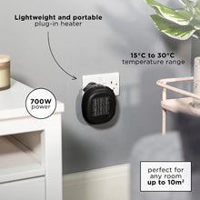 Russell Hobbs RHPH7001 700W Compact Ceramic Plug Heater in Black