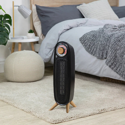 Russell Hobbs RHRETFH1002WDB Retro Tower Heater in Black & Wood
