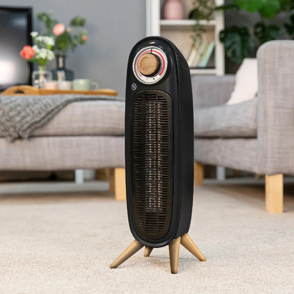 Russell Hobbs RHRETFH1002WDB Retro Tower Heater in Black & Wood