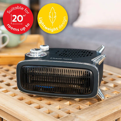 Russell Hobbs RHRETHFH1001B Vertical/Horizontal Retro Fan Heater in Black