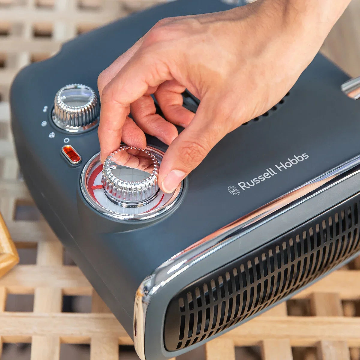 Russell Hobbs RHRETHFH1001G Upright & Horizontal Grey Retro Fan Heater