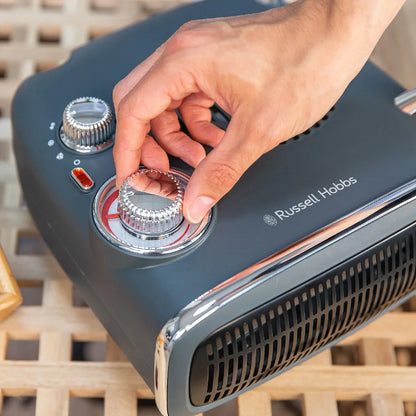 Russell Hobbs RHRETHFH1001G Upright & Horizontal Grey Retro Fan Heater