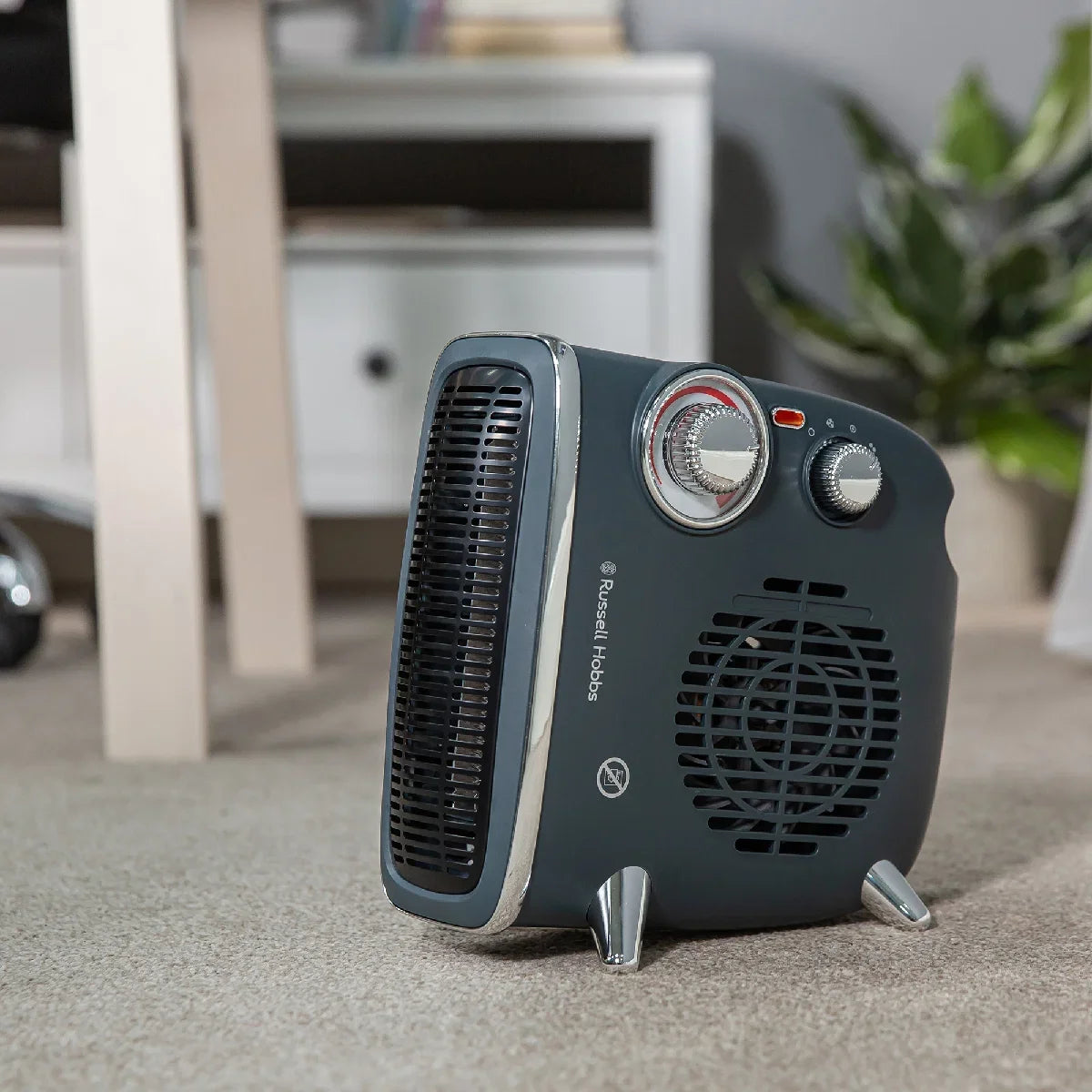 Russell Hobbs RHRETHFH1001G Upright & Horizontal Grey Retro Fan Heater