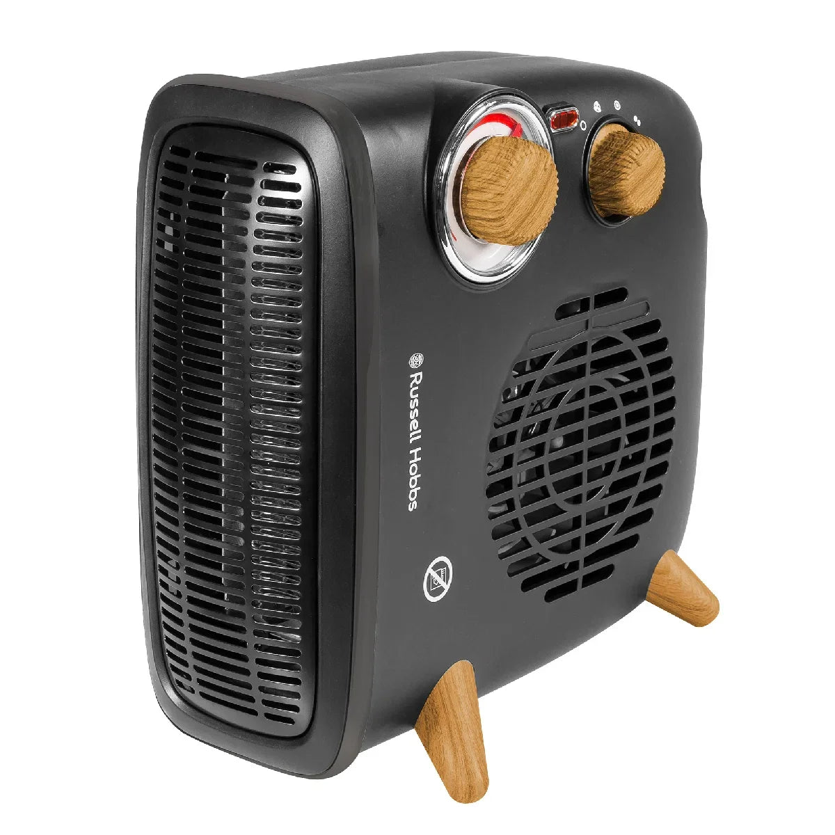 Russell Hobbs RHRETHFH1001WDB Wood & Black, Vertical & Horizontal, 1.8kW Heater, RHRETHFH1001WDB