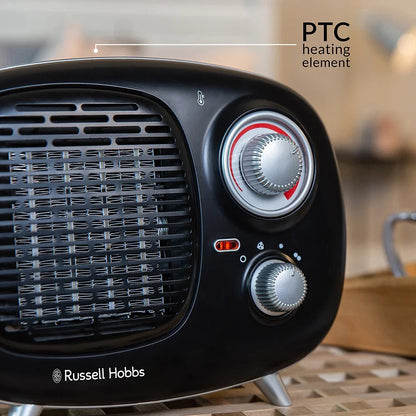 Russell Hobbs RHRETPTC2001B Retro Ceramic Heater in Black