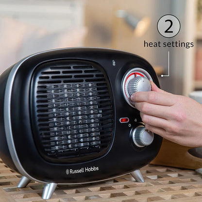 Russell Hobbs RHRETPTC2001B Retro Ceramic Heater in Black