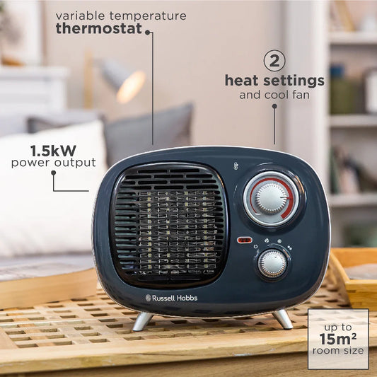 Russell Hobbs RHRETPTC2001G  Retro Ceramic Heater in Grey