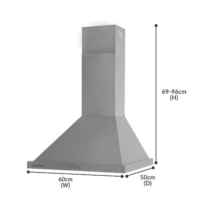 Russell Hobbs RHSCH601SS-M 60cm Wide Stainless Steel Chimney Cooker Hood