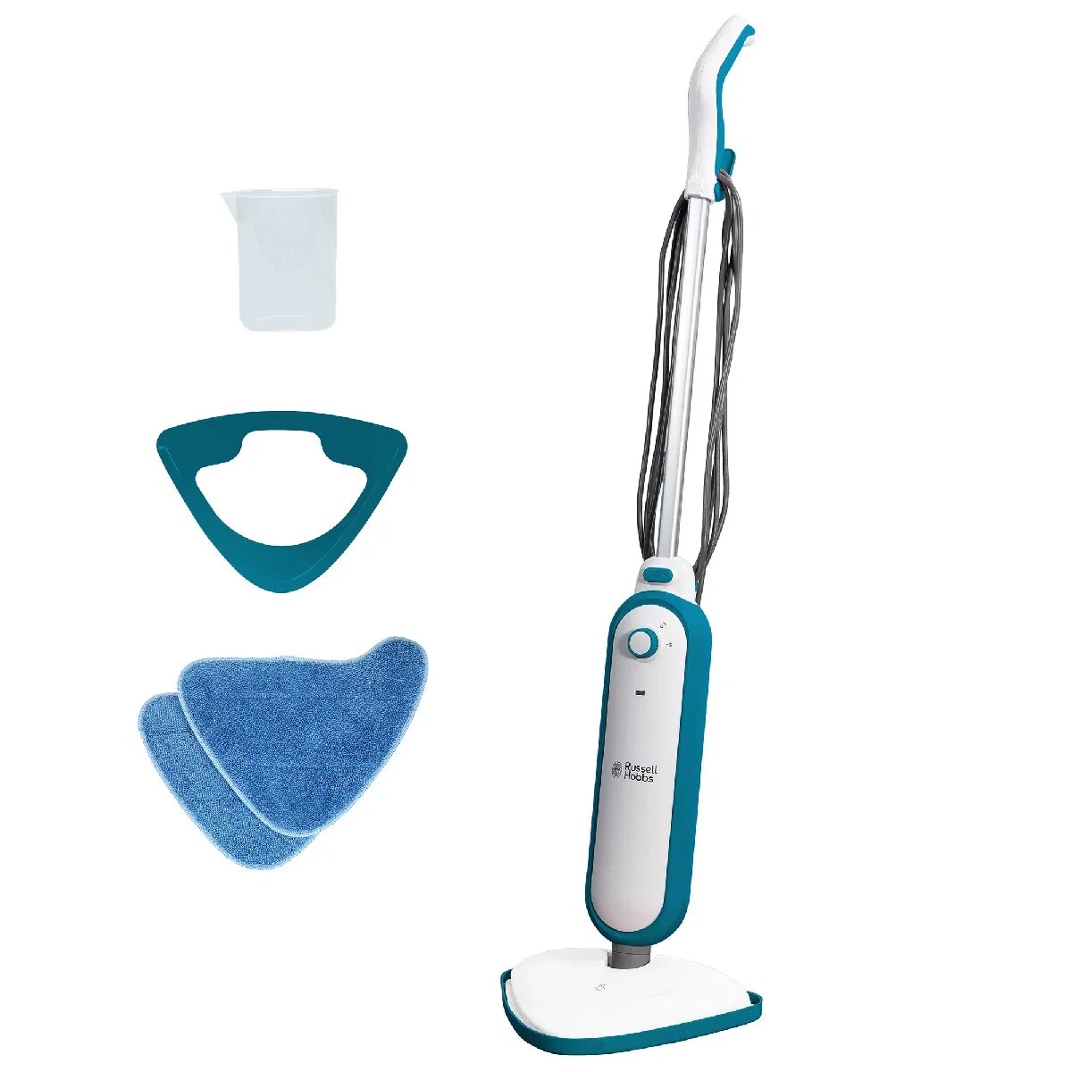 Russell Hobbs RHSM1001-G, Steam & Clean Steam Mop in White & Teal