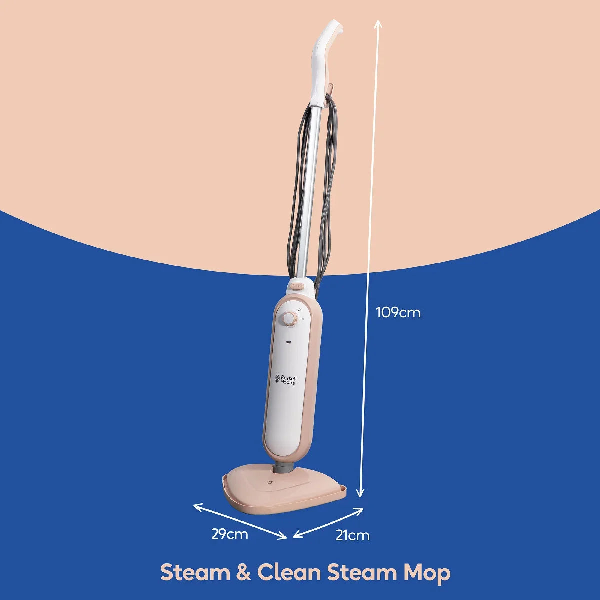 Russell Hobbs RHSM1001BP-G, Steam & Clean Steam Mop in Blush Pink