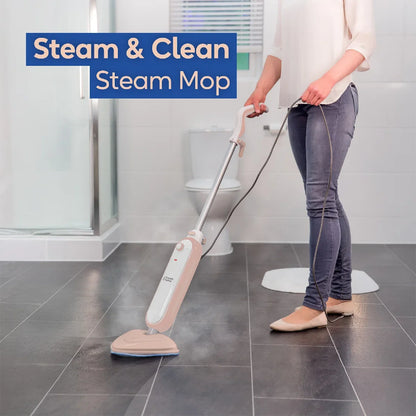 Russell Hobbs RHSM1001BP-G, Steam & Clean Steam Mop in Blush Pink