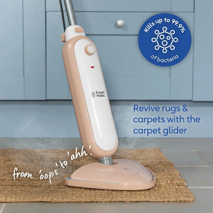 Russell Hobbs RHSM1001BP-G, Steam & Clean Steam Mop in Blush Pink