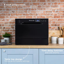 Russell Hobbs® RHTTDW6B, 6 Place Setting Table Top Dishwasher in Black
