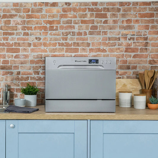 Russell Hobbs® RHTTDW6S, 6 Place Setting Table Top Dishwasher in Silver