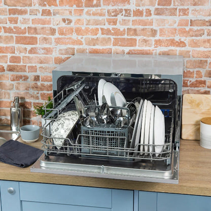 Russell Hobbs® RHTTDW6S, 6 Place Setting Table Top Dishwasher in Silver