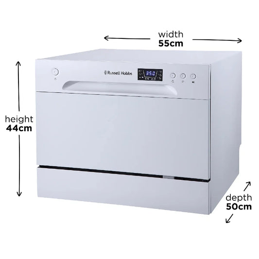 Russell Hobbs® RHTTDW6W, 6 Place Setting Table Top Dishwasher in White