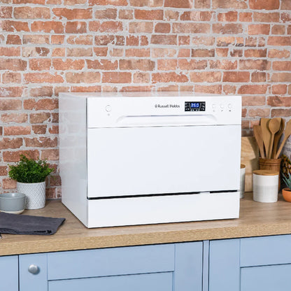 Russell Hobbs® RHTTDW6W, 6 Place Setting Table Top Dishwasher in White