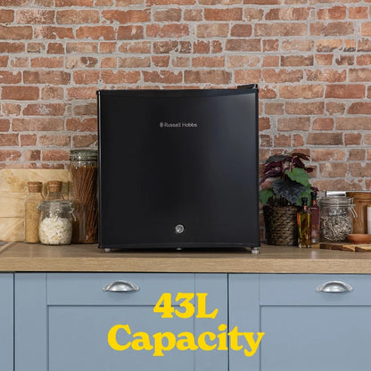 Russell Hobbs Black, 43L Table Top Fridge with Lock & Key, RHTTF0E1B-LCK
