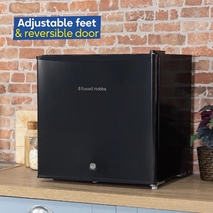 Russell Hobbs Black, 43L Table Top Fridge with Lock & Key, RHTTF0E1B-LCK