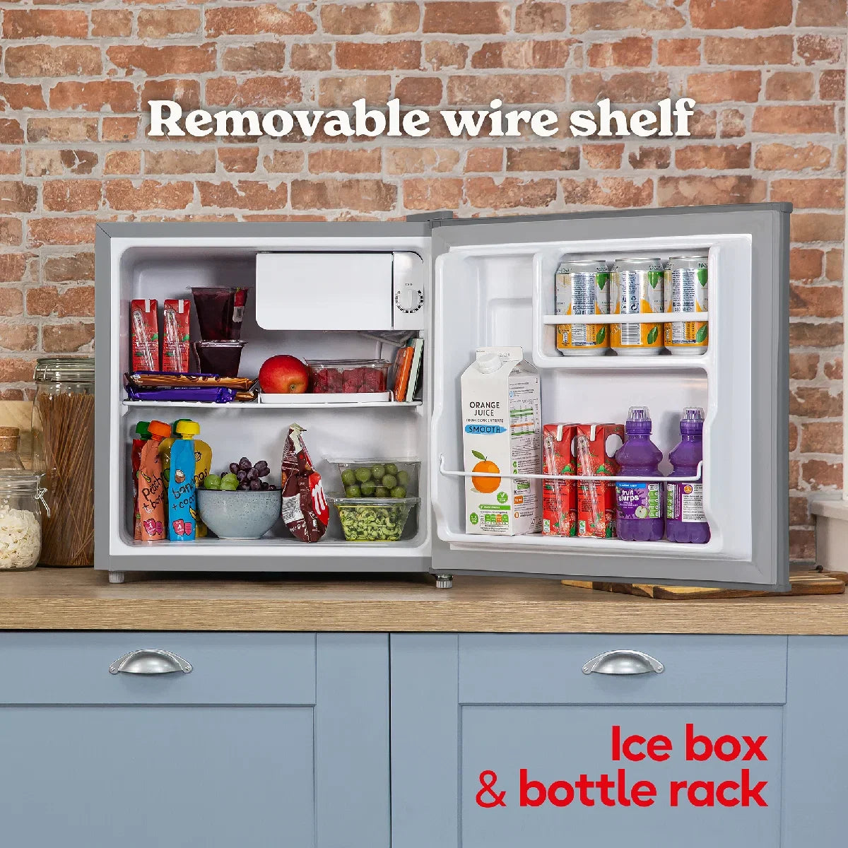 Russell Hobbs RHTTF0E1SS 43L Table Top Fridge, Silver
