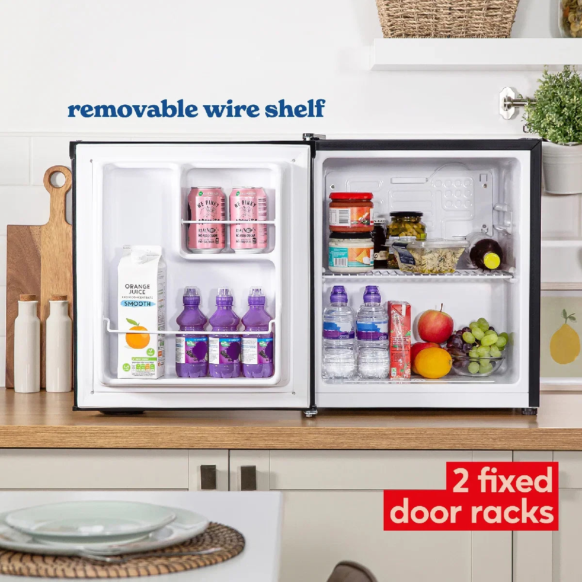Russell Hobbs RHTTLF2E1B 40L, Larder Fridge, Black