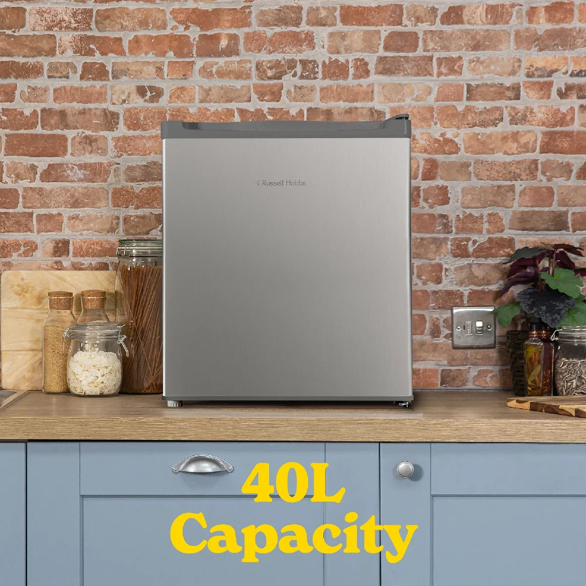 Russell Hobbs RHTTLF2E1SS 40L, Larder Fridge, Stainless Steel