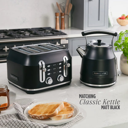 Rangemaster RMCL4S304BK Classic Toaster in Matt Black