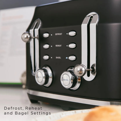 Rangemaster RMCL4S304BK Classic Toaster in Matt Black