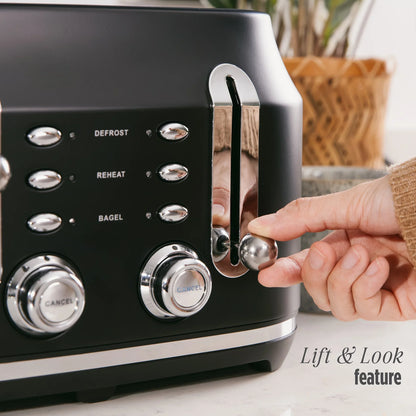 Rangemaster RMCL4S304BK Classic Toaster in Matt Black