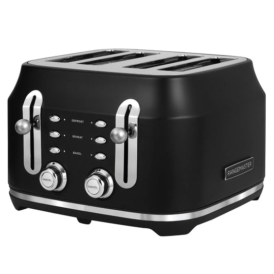 Rangemaster RMCL4S304BK Classic Toaster in Matt Black