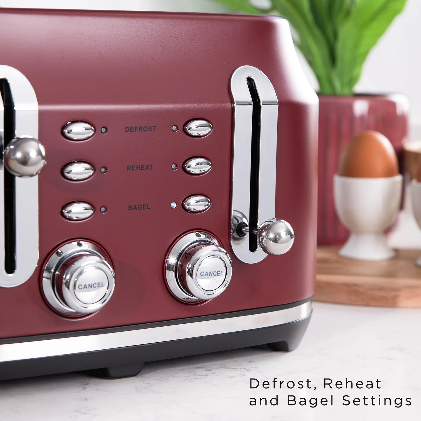Rangemaster RMCL4S304BU Classic Toaster in Bordeaux