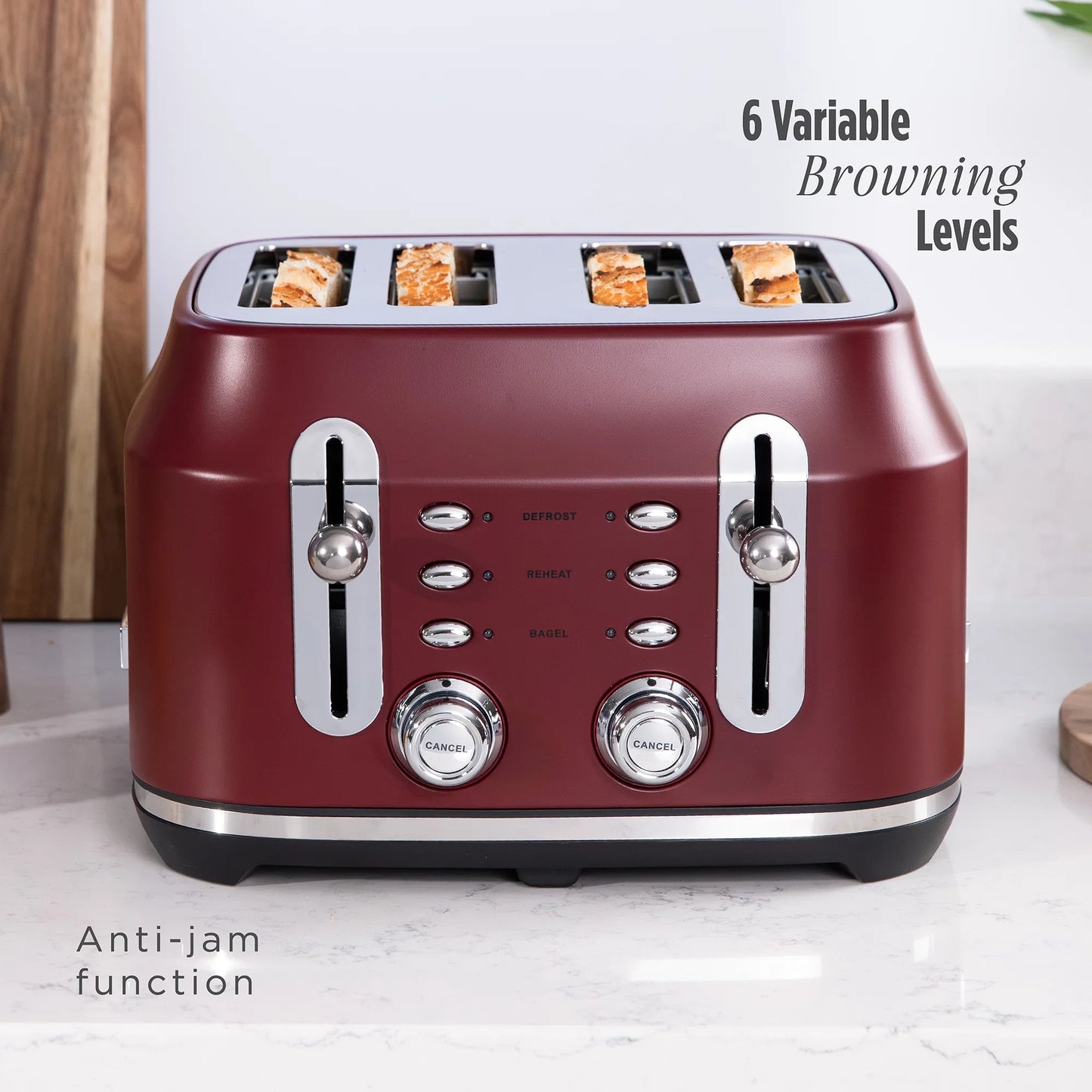 Rangemaster RMCL4S304BU Classic Toaster in Bordeaux